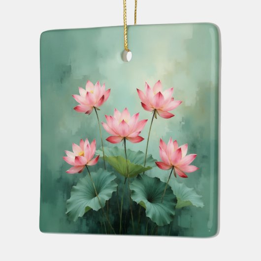 Pink Lotus Artwork  Keramisch Ornament (Links)