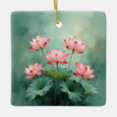Pink Lotus Artwork  Keramisch Ornament (Voorkant)