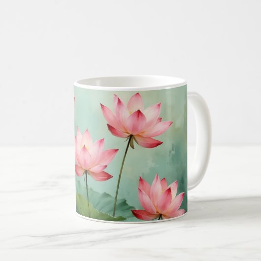 Pink Lotus Artwork  Koffiemok (Voorkant rechts)