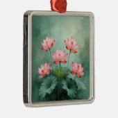 Pink Lotus Artwork  Metalen Ornament (Rechts)