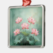 Pink Lotus Artwork  Metalen Ornament (Links)