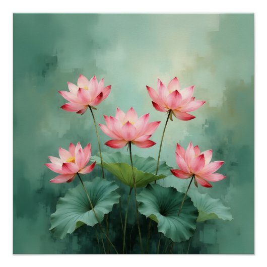 Pink Lotus Artwork  Perfect Poster (Voorkant)