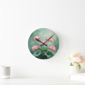 Pink Lotus Artwork  Ronde Klok (Huis)
