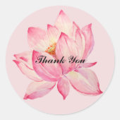 Pink Lotus Bedankt Ronde Sticker (Voorkant)
