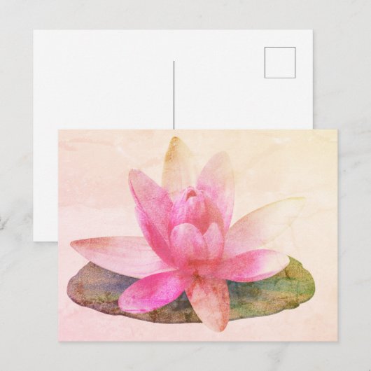PINK LOTUS-BRIEFKAART BRIEFKAART (Voorkant / Achterkant)