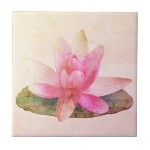 PINK LOTUS BUD CERAMIC TIL TEGELTJE