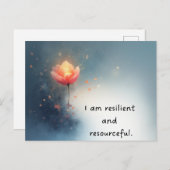 Pink Lotus Empowering Affirmation for Self-Growth Briefkaart (Voorkant / Achterkant)