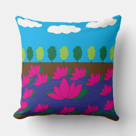 Pink Lotus Flower Garden Kussen