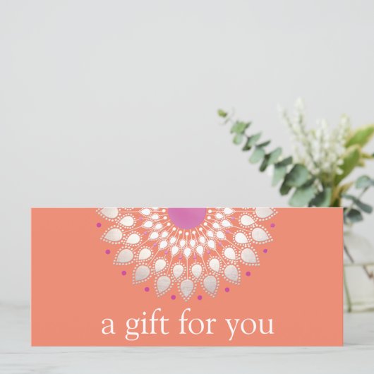 Pink Lotus Flower Massage Floral Gift Certificate (Staand voorkant)