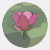 Pink Lotus Flower  Ronde Sticker (Voorkant)