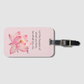 Pink Lotus Flower Rumi Beauty Quote Bagagelabel (Voorkant (horizontaal))
