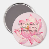 Pink Lotus Flower Rumi Beauty Quote Magneet (Voorkant / Achterkant)