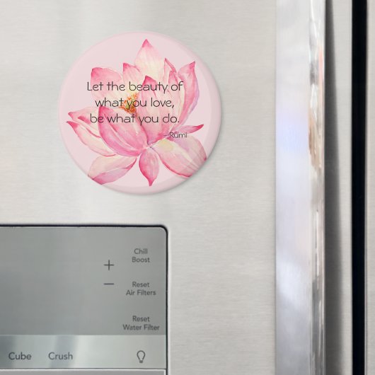 Pink Lotus Flower Rumi Beauty Quote Magneet (Insitu (Koelkast))