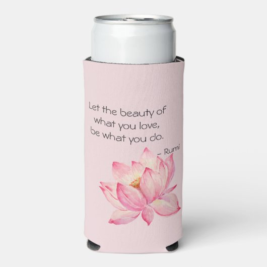 Pink Lotus Flower Rumi Beauty Quote Seltzer Blikjeskoeler (Seltzer Voorkant)