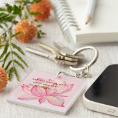 Pink Lotus Flower Rumi Beauty Quote Sleutelhanger (Voorkant Rechts)