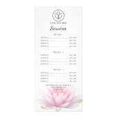 Pink Lotus Flower Spa Salon Service Menu (Voorkant)