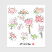 Pink Lotus Flower Stickers (Vel)