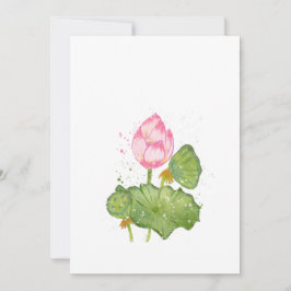 Pink Lotus Flower Watercolor – Botanical Zen Bedankkaart