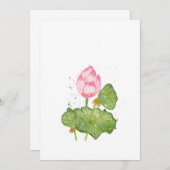 Pink Lotus Flower Watercolor – Botanical Zen Bedankkaart (Voorkant / Achterkant)