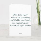 "Pink Lotus Heart" Kuan Yin Greeting Card Kaart (Achterkant)