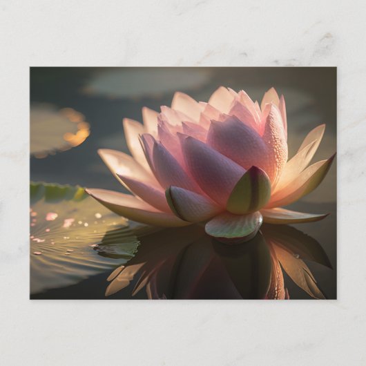 Pink Lotus in het Morning Light Briefkaart (Voorkant)