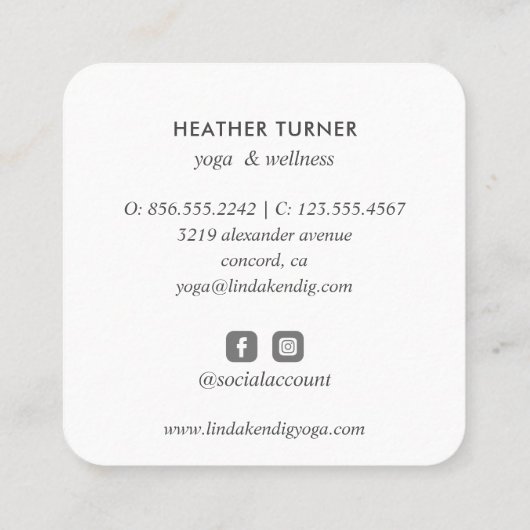 Pink Lotus wellness spa massage yoga Vierkante Visitekaartje (Achterkant)