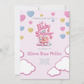 Pink Love Baby shower Uitnodiging (Voorkant)