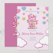 Pink Love Baby shower Uitnodiging (Voorkant / Achterkant)