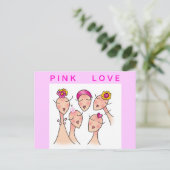 PINK LOVE Borstkanker Briefkaart (Staand voorkant)