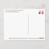 PINK LOVE Borstkanker Briefkaart (Achterkant)