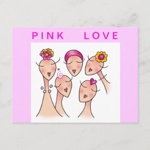 PINK LOVE Breast Cancer Briefkaart