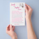 PINK LOVE, BRIDE & GROOM TRIVIA SHOWER GAME KAART (Hand)