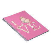 Pink Love Butterfly Floral Notitieboek (Rechterzijde)