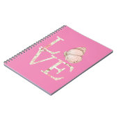 Pink Love Butterfly Floral Notitieboek (Linkerzijde)