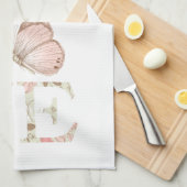 Pink Love Butterfly Floral Theedoek (Quarter Fold)