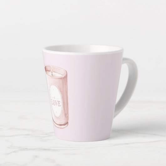 Pink Love Candle Latte Mok (Rechterhoek)