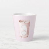 Pink Love Candle Latte Mok (Voorkant)