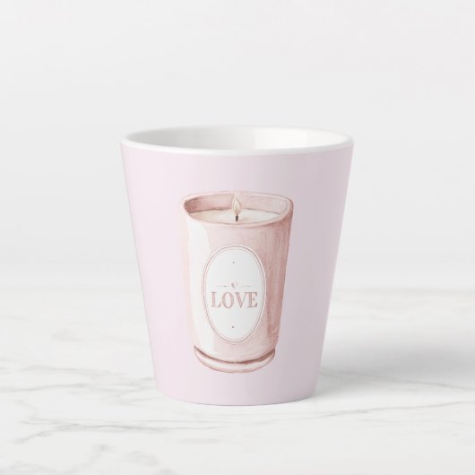 Pink Love Candle Latte Mok (Voorkant)