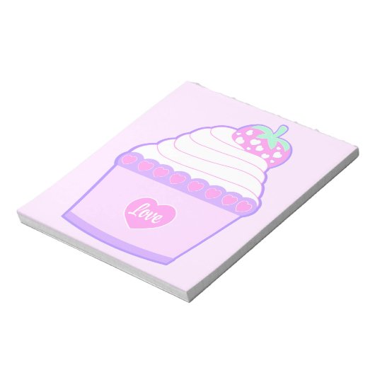 Pink Love Cupcake Notitieblok (Linkerzijde)