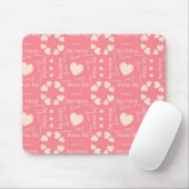 Pink Love Heart Be Mine Muismat (Met muis)