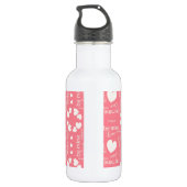 Pink Love Heart Be Mine Waterfles (Achterkant)