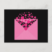 Pink Love Heart Envelope Briefkaart (Voorkant)