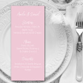 Pink Love Heart Menu Kaart