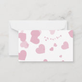 Pink Love Heart Online RSVP Note Kaart Notitiekaartje (Achterkant)