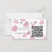 Pink Love Heart Online RSVP Note Kaart Notitiekaartje (Voorkant)