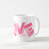 Pink Love Heart Ribbon Koffiemok (Voorkant rechts)