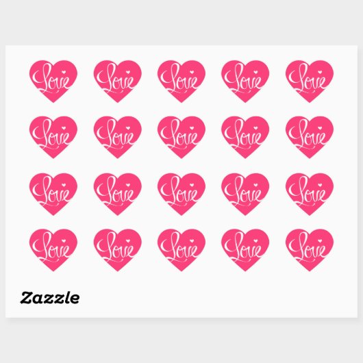 Pink Love Heart Sticker (Vel)