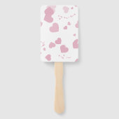 Pink Love Heart Wedding Ceremony Programma Handwaaier (Achterkant)