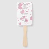 Pink Love Heart Wedding Ceremony Programma Handwaaier (Voorkant)