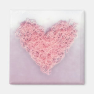 Pink Love Heart Wool Breien Valentijn's Day Magneet